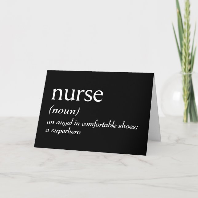Tarjeta Dictionary Definition For NURSE (Anverso)