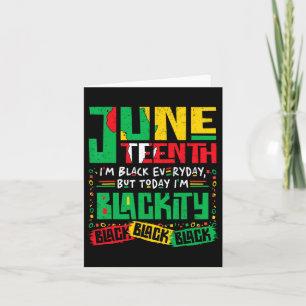 Tarjeta Diecinueve de junio soy negro todos los días pero 