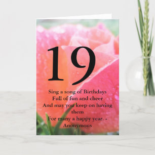 Tarjeta diecinueveavo Cumpleaños