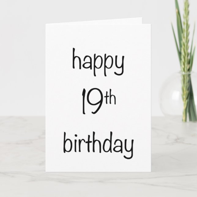 Tarjeta diecinueveavo cumpleaños feliz (Anverso)