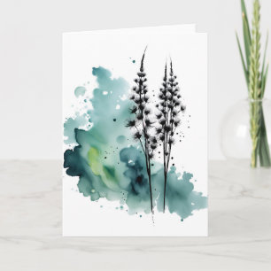 Tarjeta Diente de león - Flores de acuarela