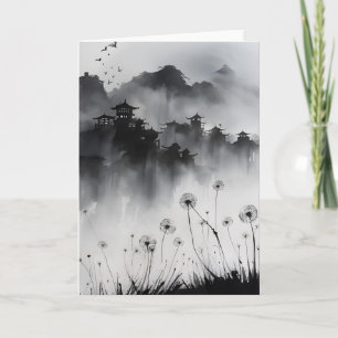 Tarjeta Diente de león - Flores de acuarela