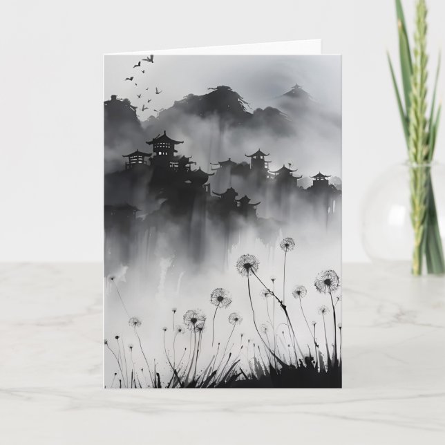 Tarjeta Diente de león - Flores de acuarela (Anverso)