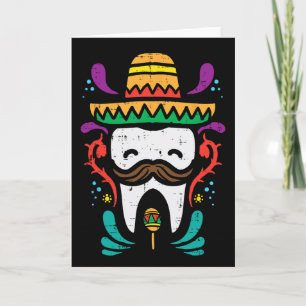 Tarjeta Diente Mexicano Divertido Cinco De Mayo Dentista D