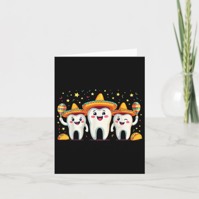 Tarjeta Diente mexicano gracioso Cinco De Mayo Dentista De (Anverso)