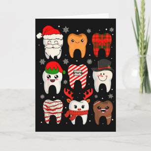 Tarjeta Dientes divertidos de Navidad dental Cute Xmas Den