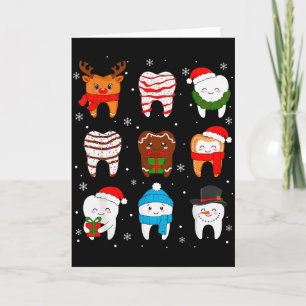 Tarjeta Dientes divertidos de Navidad dental dientes lindo