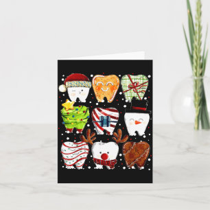 Tarjeta Dientes Navideños Lindos Dentista Divertido De Nav