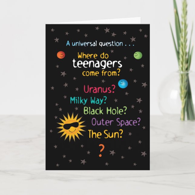 Tarjeta Diez Años Funny/Sweet Space Adolescentes (Anverso)