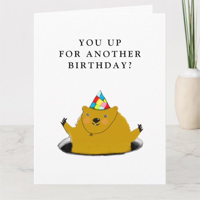 Tarjeta Diez de cumpleaños de Groundhog Funny (Anverso)