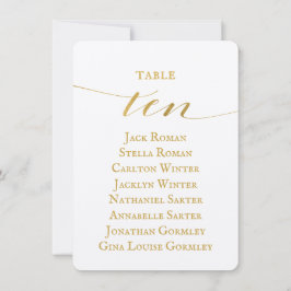 Tarjeta Diez de la Tabla de Asientos para Bodas de