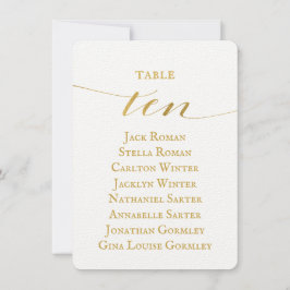 Tarjeta Diez de la Tabla de Asientos para Bodas de