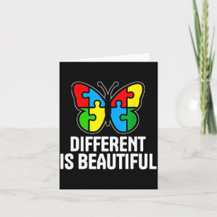 Tarjeta Diferente es hermoso mes de la conciencia del auti
