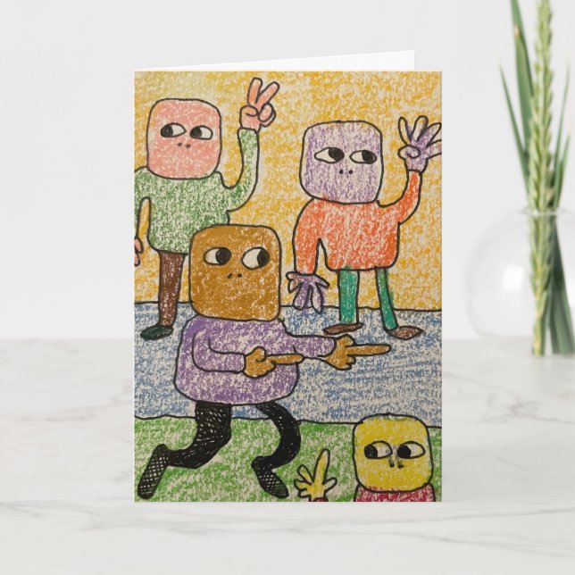 Tarjeta Different Color People Joyeux Anniversaire Card (Anverso)