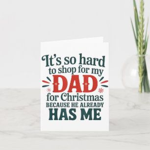 Tarjeta Difícil Comprar Para Mi Papá Navidad Porque Tiene