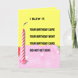 Tarjeta Difícil cumpleaños tardío