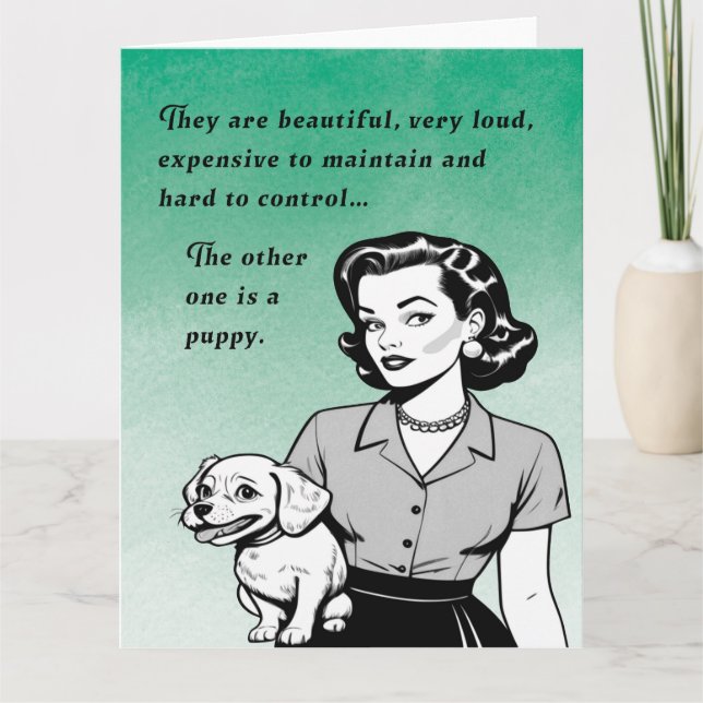 Tarjeta Difícil De Controlar El Saludo Retro (Anverso)