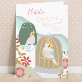 Tarjeta Difundir tus alas Hermosa graduación de pájaro