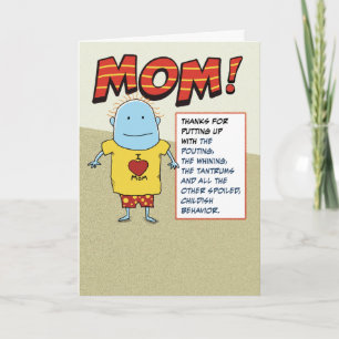 Tarjeta Diga divertida en el día de la madre de papá