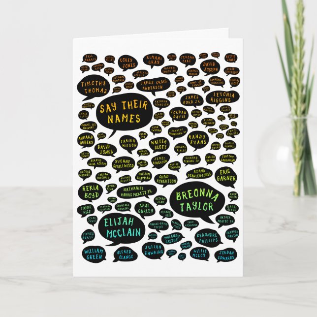 Tarjeta digan sus nombres arcoiris (Anverso)