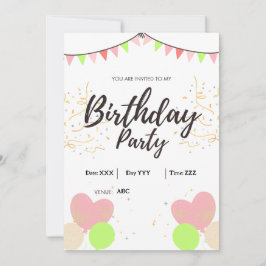 Tarjeta digital de invitación de cumpleaños de per
