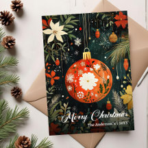 Tarjeta Digital de Navidad con Adorno Clásico