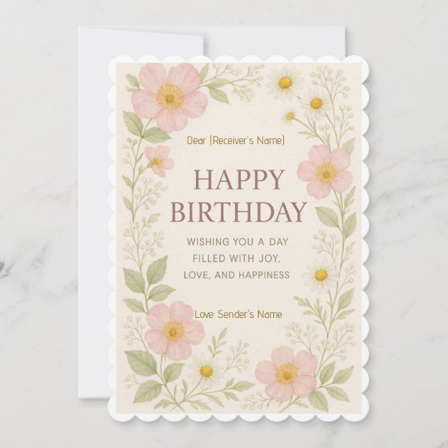 Tarjeta digital del Personalizado de cumpleaños fe (Anverso)
