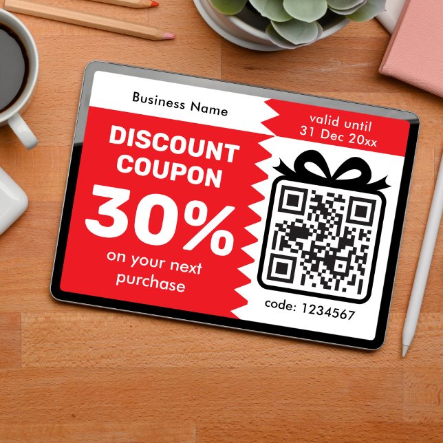 Tarjeta Digital Discount Coupon With QR Code Logo Purple (Subido por el creador)