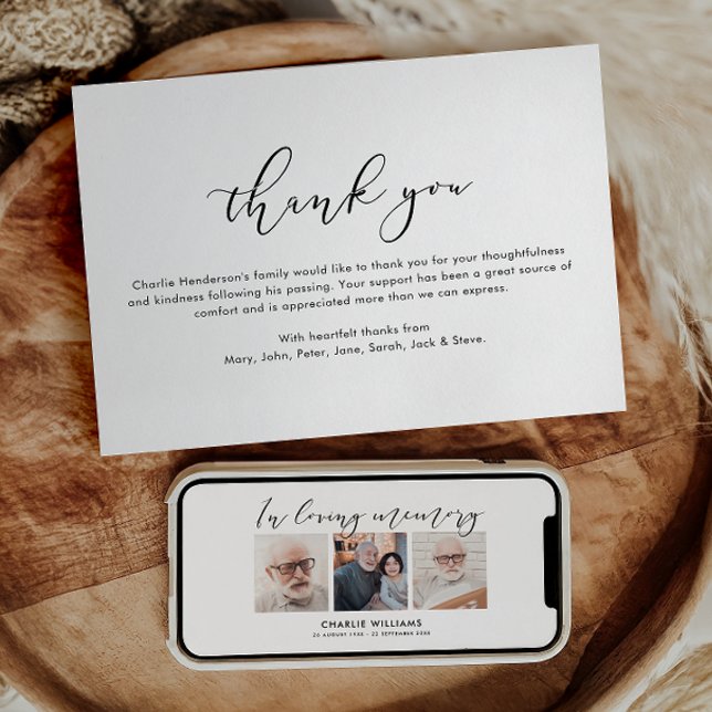 Tarjeta Digital or Printed Loving Memory Funeral Thank You (Subido por el creador)