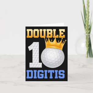 Tarjeta Dígitos dobles 10 cumpleaños Gol Golfer de 10 años