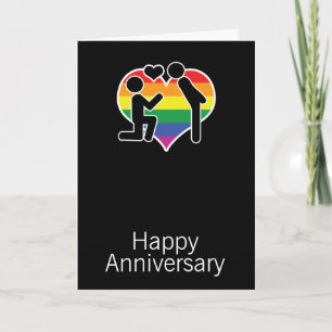 Tarjeta Dijo Sí Feliz Aniversario Temática Gay