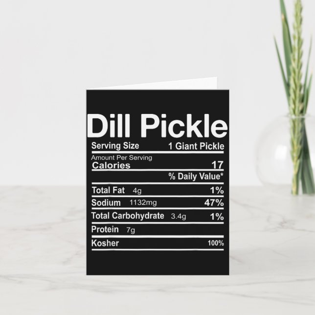 Tarjeta Dill Ckle Nutrition Facts Funny Thanksgiving Chris (Anverso)