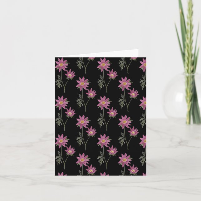 Tarjeta Dill Daisy Greetings Card Black Pattern (Anverso)