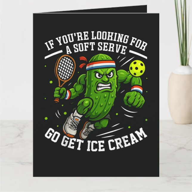Tarjeta Dill funny jugando pickleball (Anverso)