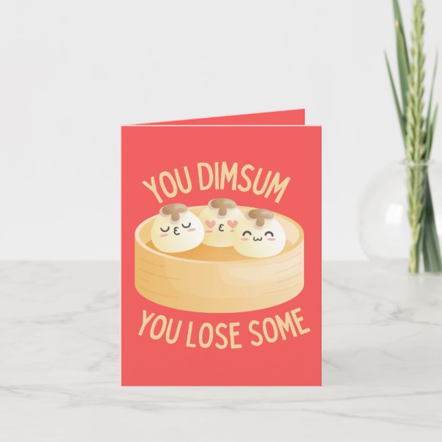 Tarjeta Dim Sum Que Perdiste Algo - Gracioso Dim Sum Salud (Anverso)