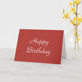 Tarjeta Diminuto cumpleaños de corazones rojos