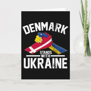 Tarjeta Dinamarca Apoya a Ucrania Bandera Danesa Ucraniana