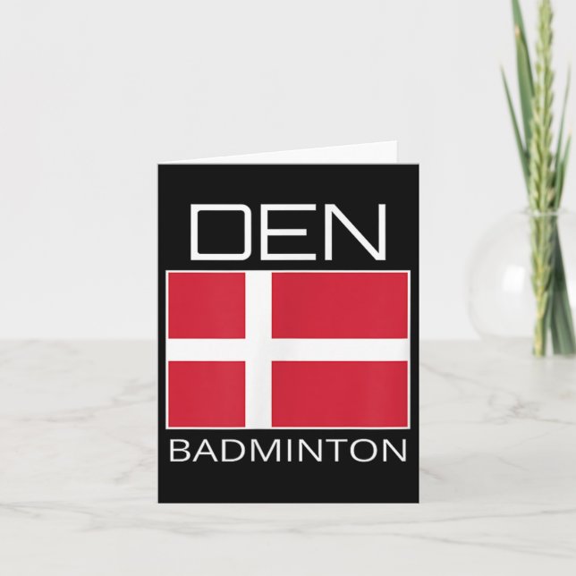 Tarjeta Dinamarca Equipo de Badminton Atleta Danés Bandera (Anverso)