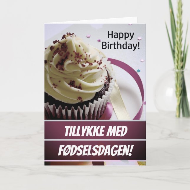 Tarjeta Dinamarca Fødselsdagskort Danés Feliz Cumpleaños (Anverso)