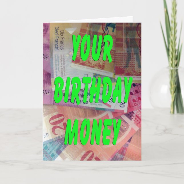 Tarjeta Dinero de cumpleaños de francos suizos (Anverso)