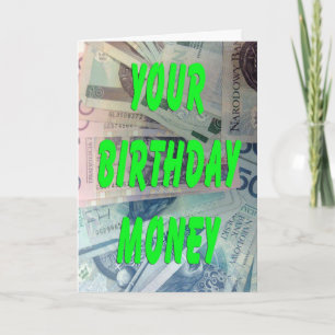 Tarjeta Dinero de cumpleaños loti polaco
