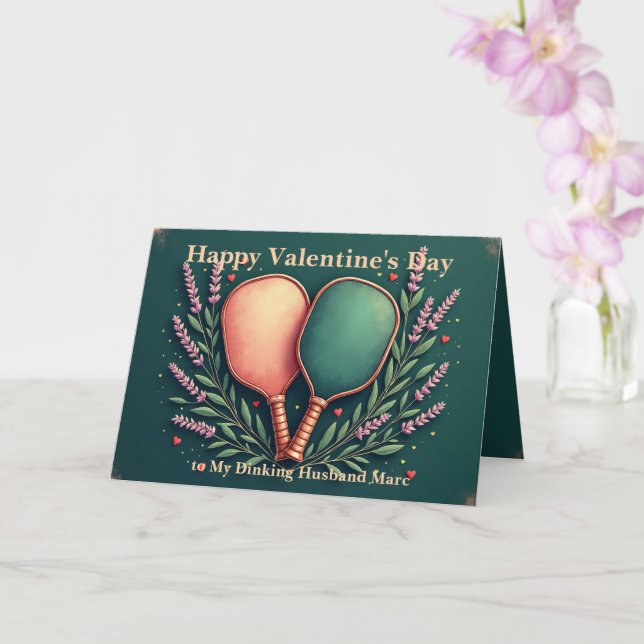 Tarjeta Dinks de lavanda y Love Lobs 💘 San Valentín  (Orquídea)