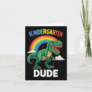 Tarjeta Dino Kindergarten Cumpleaños Tercer Dinosaurio De