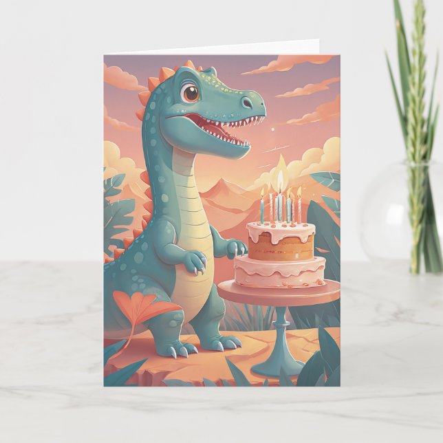 Tarjeta Dino-Mite Birthday Roar (Anverso)