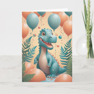 Tarjeta Dino-Mite Birthday Roar in Cool Mint
