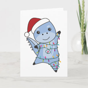 Tarjeta Dino Navidades Dinos Animales De Invierno