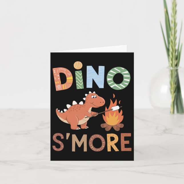 Tarjeta Dino S'more Dinosaur Trex Camping Smores Kawaii S' (Anverso)