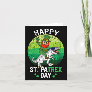 Tarjeta Dino St Patricks Day Shirys Niños pequeños chicos