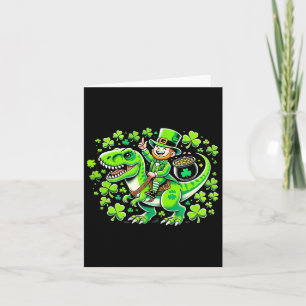 Tarjeta Dino St Patricks Day T-rex Boys St Pats Dinosaur L