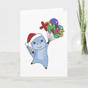Tarjeta Dinos de Navidad Animales de Invierno Dinos